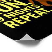 Eat Sleep Run 99 Nights Repeat Y Deer Funny Gamer  Poster (Ecke)
