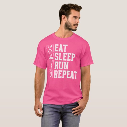 Eat Sleep Run Repeat Funny Running Runner T-Shirt (Vorne ganz)