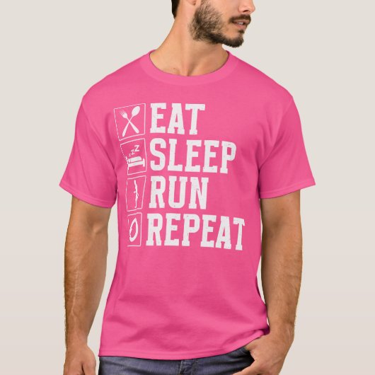 Eat Sleep Run Repeat Funny Running Runner T-Shirt (Vorderseite)