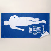 EAT SLEEP RUN REPEAT lustiges Laufhandtuch Strandtuch (Vorderseite)