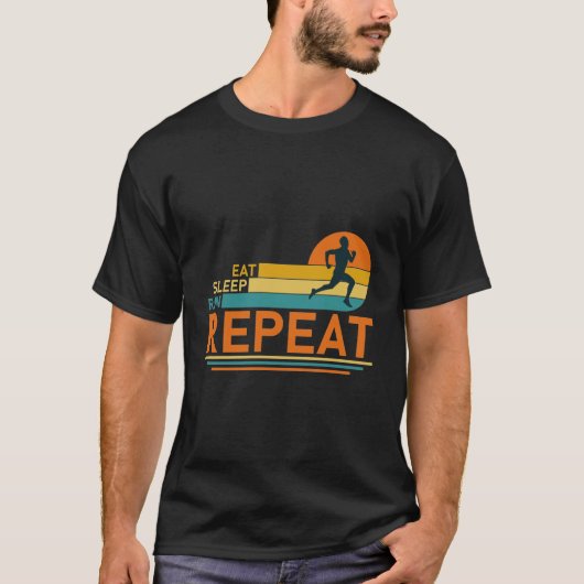 Eat Sleep Run Repeat - Marathon Running, Runner T-Shirt (Vorderseite)