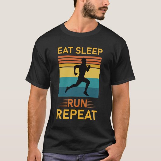 Eat Sleep Run Repeat - Marathon Running, Runner T-Shirt (Vorderseite)