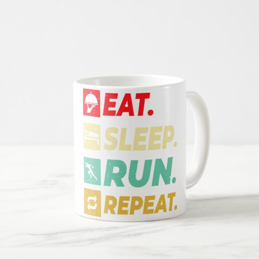 Eat Sleep Run Repeat Running Runner For Boys Kaffeetasse (VorderseiteRechts)