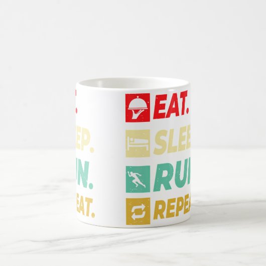 Eat Sleep Run Repeat Running Runner For Boys Kaffeetasse (Mittel)