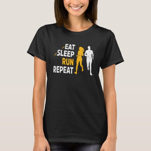 Eat Sleep Run Wiederholung für eine laufende Sport T-Shirt (Vorderseite)