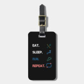 Eat Sleep Run Wiederholung Marathon Running Runner Gepäckanhänger (Vorderseite vertikal)