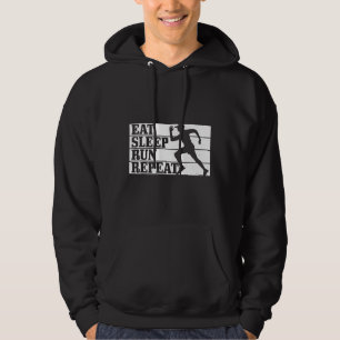 Eat Sleep Run Wiederholung Marathon Running Runner Hoodie