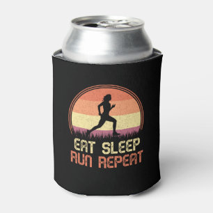 Eat Sleep Run Wiederholung Retro Athlete Marathon Dosenkühler