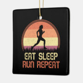 Eat Sleep Run Wiederholung Retro Athlete Marathon Keramikornament (Links)