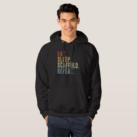 Eat Sleep Scaffold Repeat Scaffolding Hoodie (Vorne ganz)