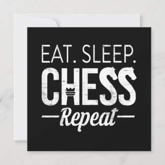 Eat Sleep Schach Wiederholung Spielerboard Kids Bo Einladung