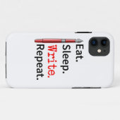 Eat Sleep Schreiben Repeat Writer Case-Mate iPhone Hülle (Rückseite (Horizontal))