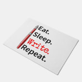 Eat Sleep Schreiben Repeat Writer Fußmatte (Schrägansicht)