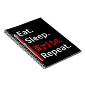 Eat Sleep Schreiben Repeat Writer Notizblock (Rechte Seite)