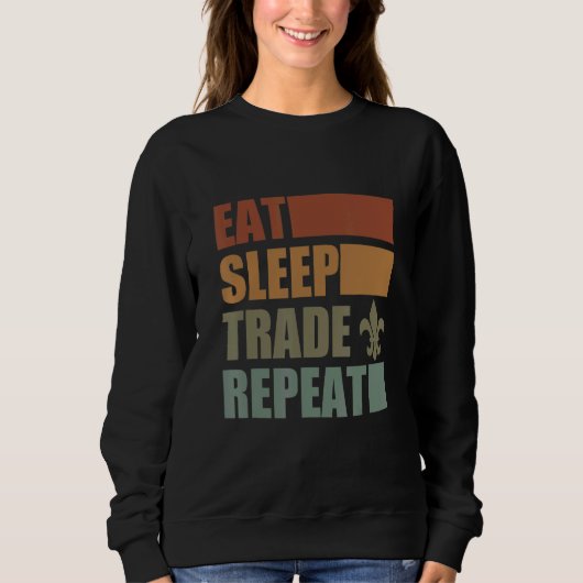 Eat Sleep Scout Repeat For Camping Enthusiast Desi Sweatshirt (Vorderseite)