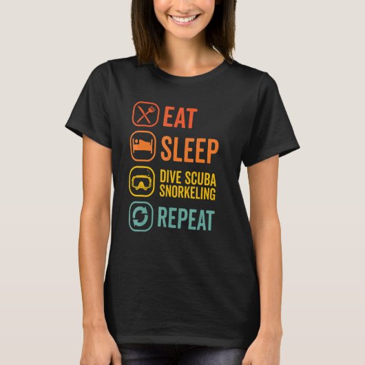 Eat Sleep Scuba Repeat Scuba Diver Diving Snorkeli T-Shirt (Vorderseite)
