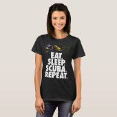 Eat Sleep Scuba Repeat Tee Shirt Funny Scuba Diver (Vorne ganz)