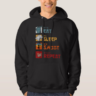 Eat Sleep Shoot Repeat, Archery, Archer, Vintage R Hoodie