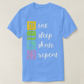 Eat Sleep Skate Wiederholen Funny Ice Skaten Abbil T-Shirt (Design vorne)