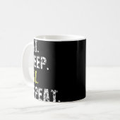 Eat Sleep Ski Repeat - Fun Ski Geschenk Kaffeetasse (Vorderseite Links)