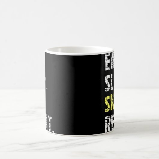 Eat Sleep Ski Repeat - Fun Ski Geschenk Kaffeetasse (Mittel)