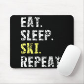 Eat Sleep Ski Repeat - Fun Ski Geschenk Mousepad (Mit Mouse)