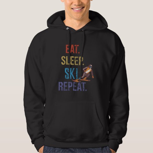 Eat Sleep Ski Repeat Ski Hoodie (Vorderseite)