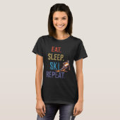 Eat Sleep Ski Repeat Ski T-Shirt (Vorne ganz)