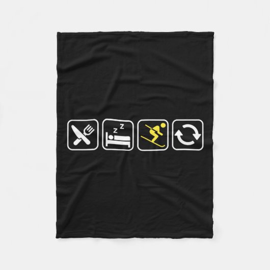 Eat Sleep Ski Repeat _ Skiing Lovers _ Skiers _ Wi Fleecedecke (Vorderseite)