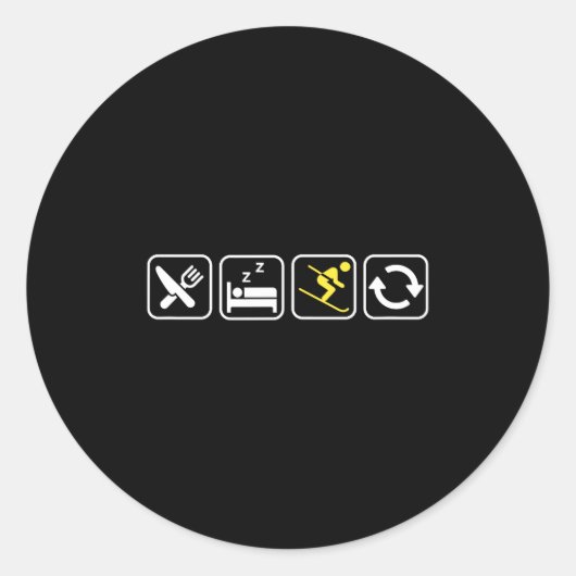 Eat Sleep Ski Repeat _ Skiing Lovers _ Skiers _ Wi Runder Aufkleber (Vorderseite)