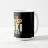Eat Sleep Ski Repeat Skiing Skier Kaffeetasse (VorderseiteRechts)