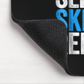 Eat Sleep Ski Repeat Skipass Mousepad (Ecke)