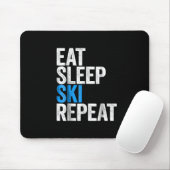 Eat Sleep Ski Repeat Skipass Mousepad (Mit Mouse)