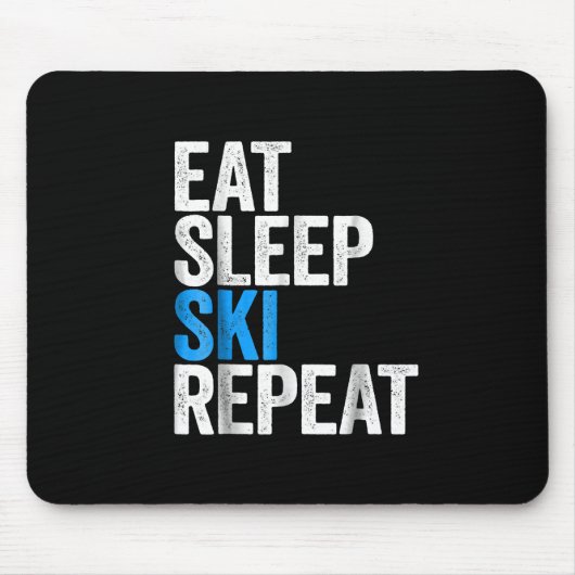 Eat Sleep Ski Repeat Skipass Mousepad (Vorne)