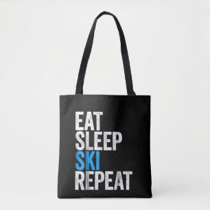 Eat Sleep Ski Repeat Skipass Tasche