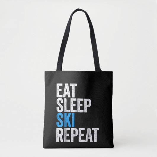 Eat Sleep Ski Repeat Skipass Tasche (Vorderseite)