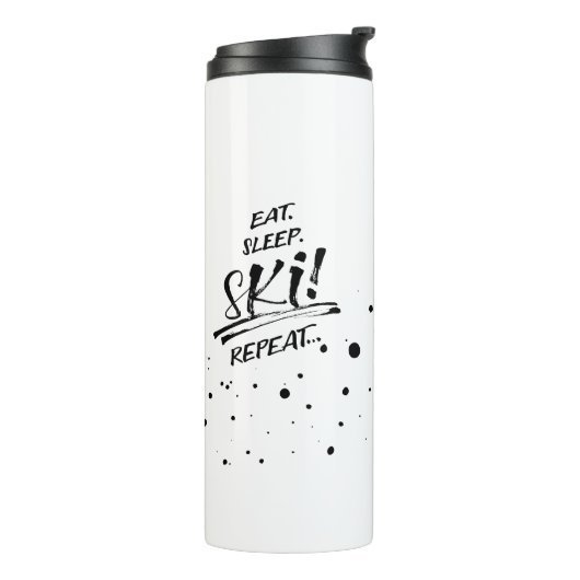 Eat Sleep Ski Repeat Thermal Tumbler Thermosbecher (Nach links gedreht)