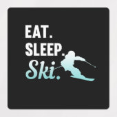 Eat Sleep Ski Skiing Skier Snowboard Winter Sports Etiketten (Design 2)