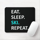 Eat Sleep Ski Wiederholung Funny Ski Lover Spaß Mousepad (Mit Mouse)