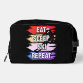 Eat Sleep Ski Wiederholung kühne Skischuhdesign Waschbeutel (Rückseite)