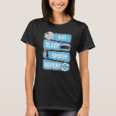 Eat Sleep Smash Repeat Badminton T-Shirt (Vorderseite)