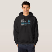 Eat Sleep Snowmobile Repeat Motor Sledding Driving Hoodie (Vorne ganz)