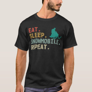 Eat Sleep Snowmobile Repeat Retro snowmobile T-Shirt