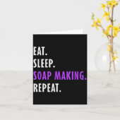 Eat Sleep Soap Making Repeat - Crafters Soapmaking Karte (Gelbe Blume)