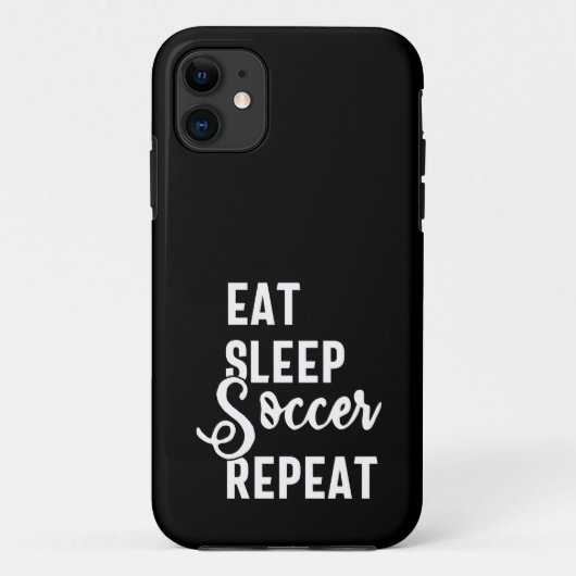 eat sleep soccer repeat Case-Mate iPhone hülle (Rückseite)