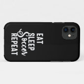 eat sleep soccer repeat Case-Mate iPhone hülle (Rückseite (Horizontal))