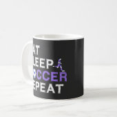 Eat+Sleep+soccer+Repeat Kaffeetasse (Vorderseite Links)