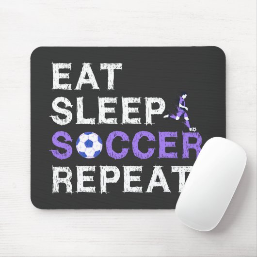 Eat+Sleep+soccer+Repeat Mousepad (Mit Mouse)
