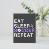 Eat+Sleep+soccer+Repeat Postkarte (Stehend Vorderseite)