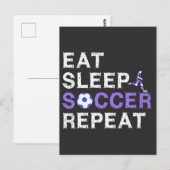 Eat+Sleep+soccer+Repeat Postkarte (Vorne/Hinten)